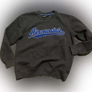 Aeropostale Men's Charcoal Crewneck Sweatshirt Size S
